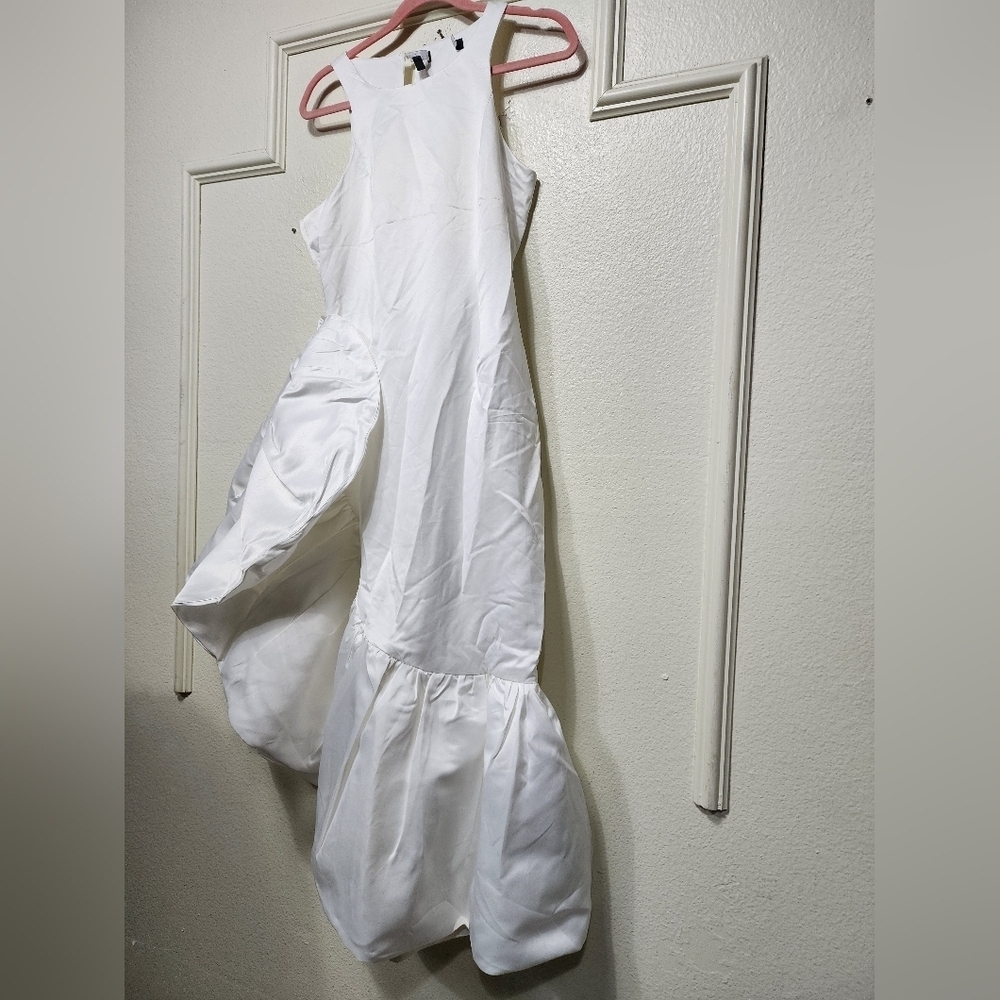 Lulus Magnificent Presence White Ruffled Asymmetrical Midi Dress Wedding Party - Picture 7 of 10